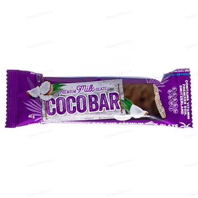 Батончик Coco Bar Premium Milk Glaze вітамінізований кокосовий в молочній глазурі, 40 г