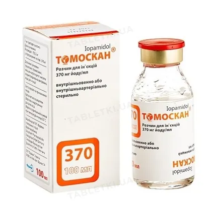 Томоскан розчин д/ін. 370 мг йоду/мл по 100 мл №1 у флак.