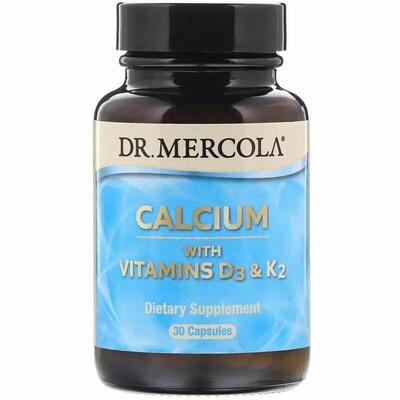 Кальций с витаминами Д3 и К2 Dr. Mercola Calcium with Vitamins D3 & K2, 30 капсул