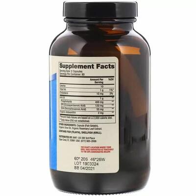 Масло арктического криля Dr. Mercola Antarctic Krill Oil, 180 капсул