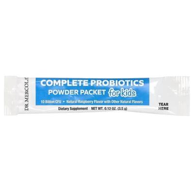 Пробиотик для детей Dr. Mercola Complete Probiotics Powder Packets for Kids 10 млрд КОЕ со вкусом малины, 30 пакетов