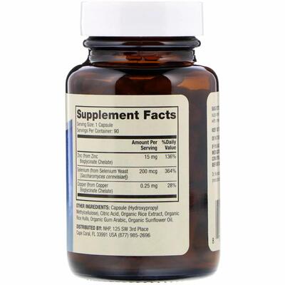Цинк плюс селен Dr. Mercola Zinc Plus Selenium, 90 капсул