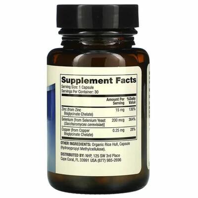 Цинк плюс селен Dr. Mercola Zinc Plus Selenium, 30 капсул