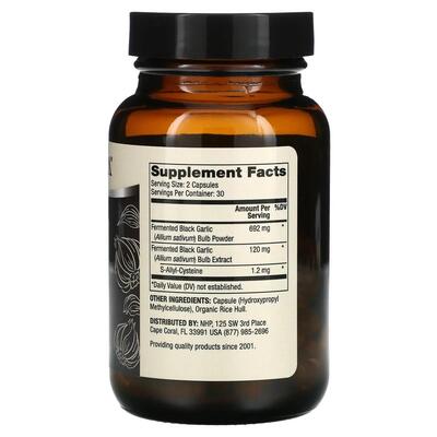 Черный чеснок Dr. Mercola Fermented Black Garlic, 60 капсул