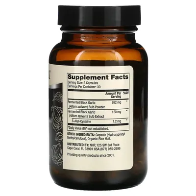 Чорний часник Dr. Mercola Fermented Black Garlic, 60 капсул