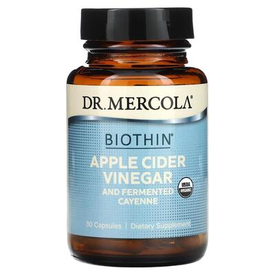 Яблучний оцет і кайенский перець Dr. Mercola Apple Cider Vinegar Cayenne, 30 капсул