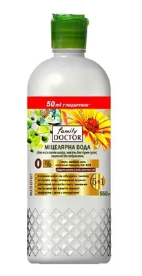 Міцелярна вода Family Doctor для всіх типів шкіри, навіть для дуже сухої, схильної до подразнень, 500 мл