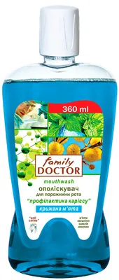 Ополіскувач для порожнини рота Family Doctor Профілактика карієсу Крижана м'ята, 360 мл
