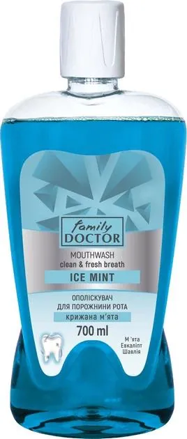 Ополіскувач для порожнини рота Family Doctor Профілактика карієсу Крижана м'ята, 700 мл