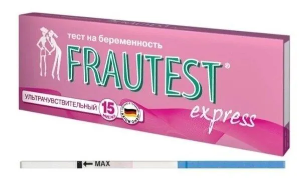 Тест-смужка Frautest Express смужка для визначення вагітності, 1 штука