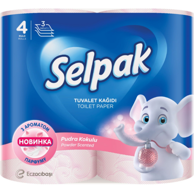 Туалетний папір Selpak Parfumed тришаровий,  парфумований, 4 рулони