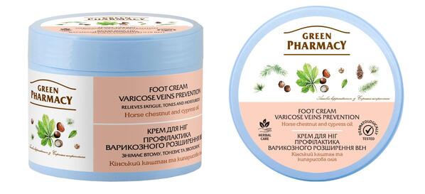 Крем для ног Green Pharmacy профилактика варикозного расширения вен, 300 мл