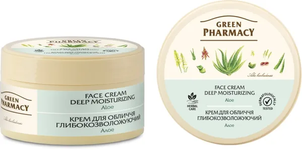 Крем для обличчя Green Pharmacy Алое глибокозволожуючий, 200 мл