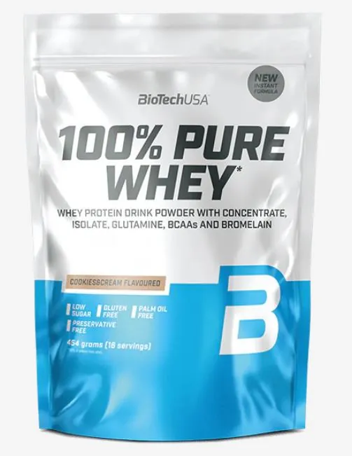 Протеїн сироватковий змішаний Biotech 100% Pure Whey печиво та крем, 454 г