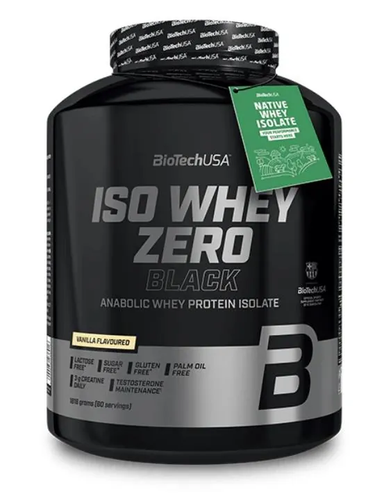 Протеїн сироватковий ізолят Biotech Iso Whey Zero Black ваніль, 1,816 кг