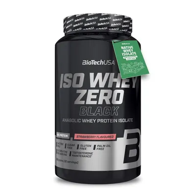 Протеїн сироватковий ізолят Biotech Iso Whey Zero Black полуниця, 908 г