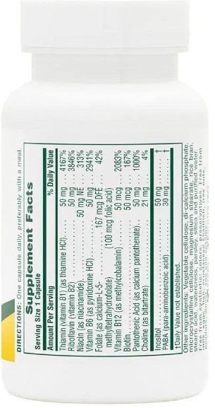Комплекс витаминов B-50 Nature's Plus Super B-50, 60 вегетарианских капсул