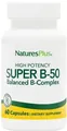 Комплекс вітамінів B-50 Nature's Plus Super B-50, 60 вегетаріанських капсул