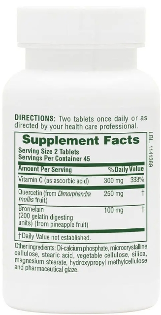 Кверцетин Nature's Plus Quercetin Plus, 90 таблеток