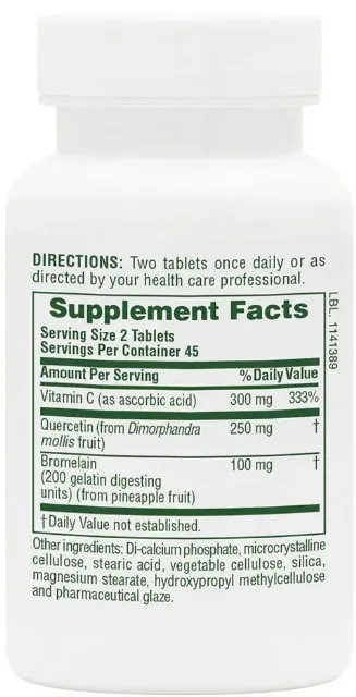 Кверцетин Nature's Plus Quercetin Plus, 90 таблеток