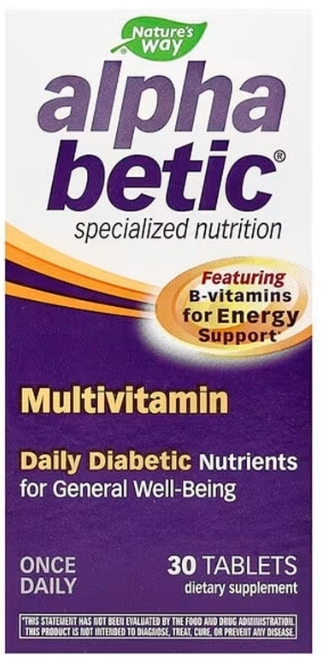 Мультивитамины для диабетиков Nature's Way Alpha Betic Multivitamin, 30 таблеток