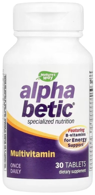 Мультивитамины для диабетиков Nature's Way Alpha Betic Multivitamin, 30 таблеток