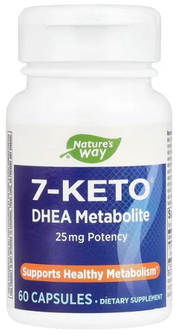 7-Кето ДГЕА метаболіт Nature's Way 7-KETO, DHEA Metabolite 25 мг, 60 веганських капсул