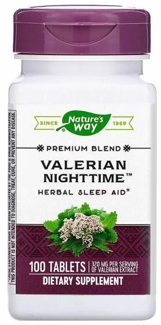Валериана Nature's Way Valerian Nighttime без привкуса, 100 таблеток