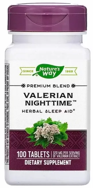 Валеріана Nature's Way Valerian Nighttime без присмаку, 100 таблеток