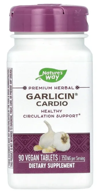 Гарліцин (часник) кардіо Nature's Way Garlicin Cardio 350 мг, 90 таблеток