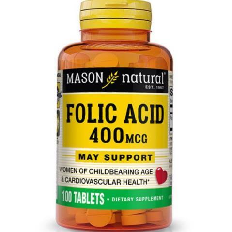 Фолиевая кислота Mason Natural Folic Acid 400, 100 таблеток