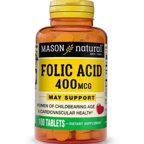Фолієва кислота Mason Natural Folic Acid 400, 100 таблеток