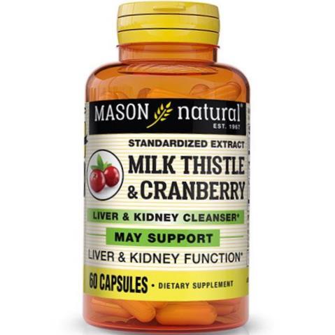 Расторопша с клюквой Mason Natural Milk Thistle & Cranberry, 60 капсул