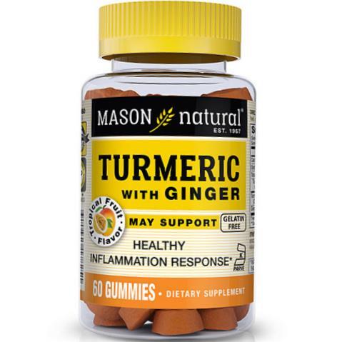Куркума и имбирь Mason Natural Turmeric with Ginger тропические фрукты, 60 таблеток