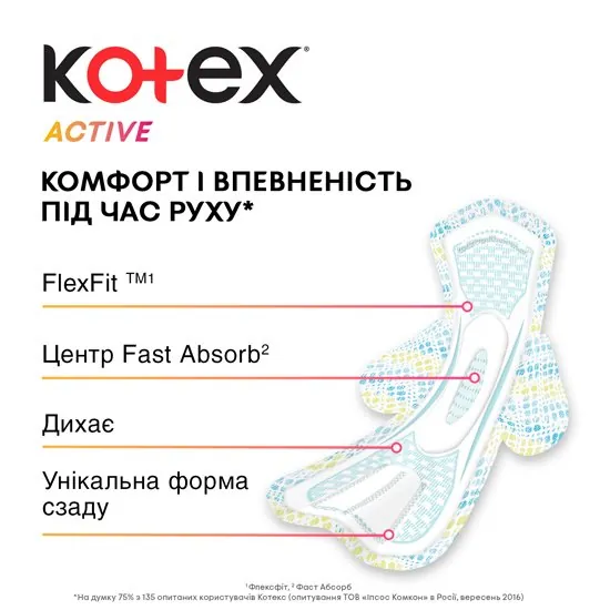 Прокладки гігієнічні Kotex Active нормал плюс, 8 шт