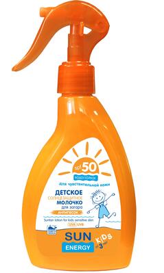 Солнцезащитное молочко Sun Energy Kids для чувствительной кожи, SPF50, 200 мл