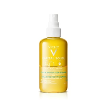Спрей Vichy Capital Soleil, солнцезащитный водный, двухфазный, для лица и тела, с гиалуроновой кислотой, увлажняющий, SPF 50, 200 мл