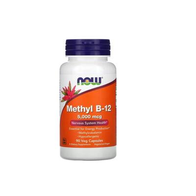 Метил B-12 NOW Methyl B-12 5000 мкг, 90 вегетарианских капсул