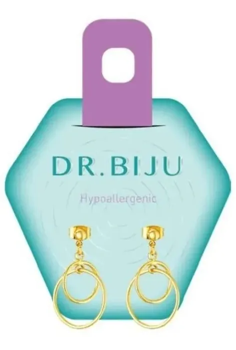 Сережки Dr.Biju Дуо Ринг 18 мм Золото