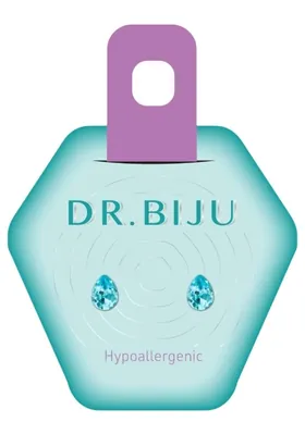 Сережки Dr.Biju Сіріус 3,3 мм Аква Бохеміка