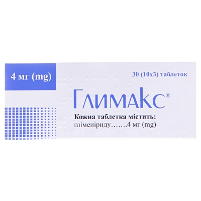 Глимакс таблетки по 4 мг №30 (10х3)