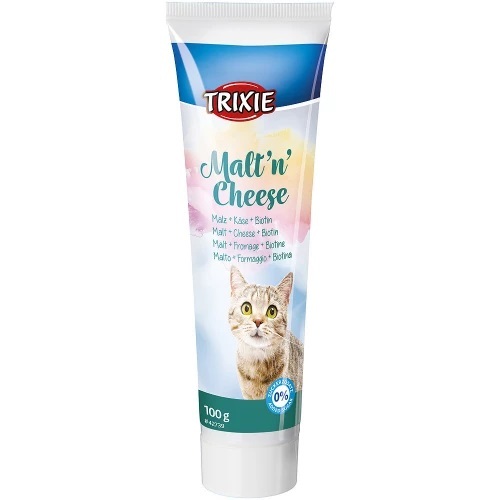 Паста Trixie Malt'n'Cheese для котів для виведення шерсті, солод, сир і біотин, 100 г