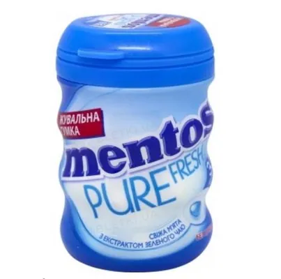 Жувальна гумка Mentos Pure Fresh свіжа м'ята з екстрактом зеленого чаю, 56 г
