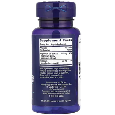 Калій і Магній поступого вивільнення Life Extension Potassium with Extend-Release Magnesium, 60 капсул