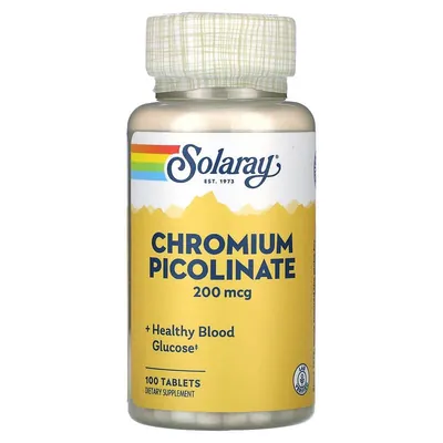 Хром піколінат Solaray Chromium Picolinate 200 мкг, 100 таблеток