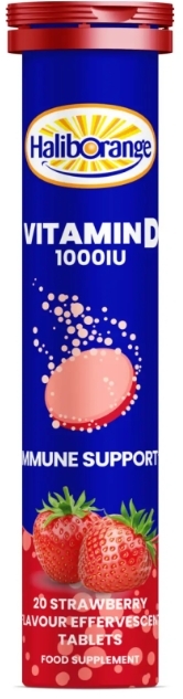Вітамін Д Haliborange Vitamin D 1000 МО зі смаком полуниці, 20 таблеток