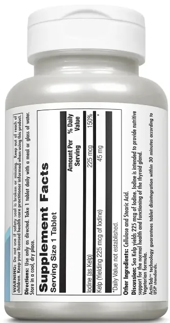 Келп KAL Kelp Iodine 225 мкг, 250 таблеток