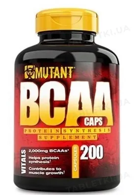 Амінокислота Mutant BCAA, 200 капсул