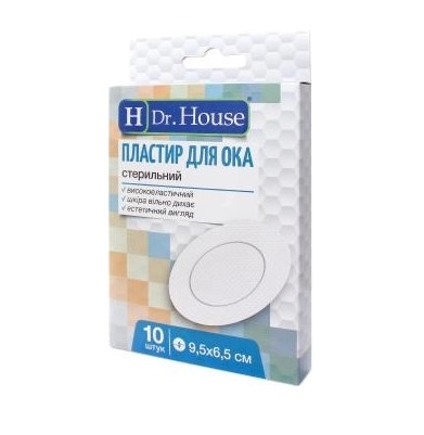 Пластырь для глаза Dr. House стерильный 9,5 см х 6,5 см, 10 штук