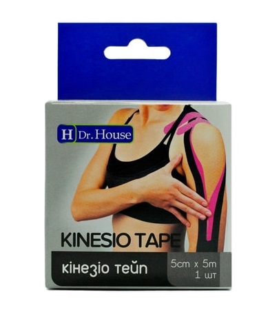 Кинезио тейп H Dr. House 5 см х 5 м, черный